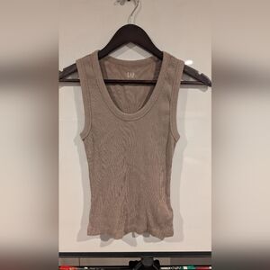 GAP Tan Fitted Ribbed Tank Top